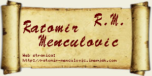 Ratomir Menčulović vizit kartica